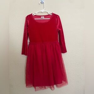Wonder Nation Vibrant Red Velour Tulle Tutu Dress